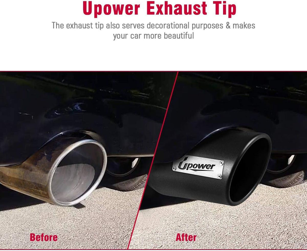 Black Long Stainless Steel Bolt-On Exhaust Tips G440153
