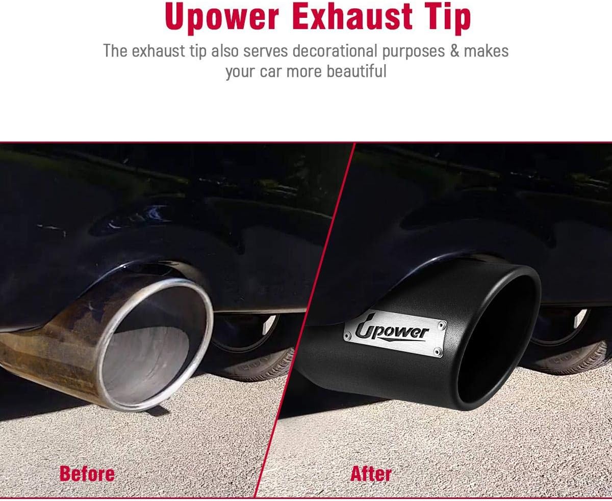 Black Long Stainless Steel Bolt-On Exhaust Tips G440153