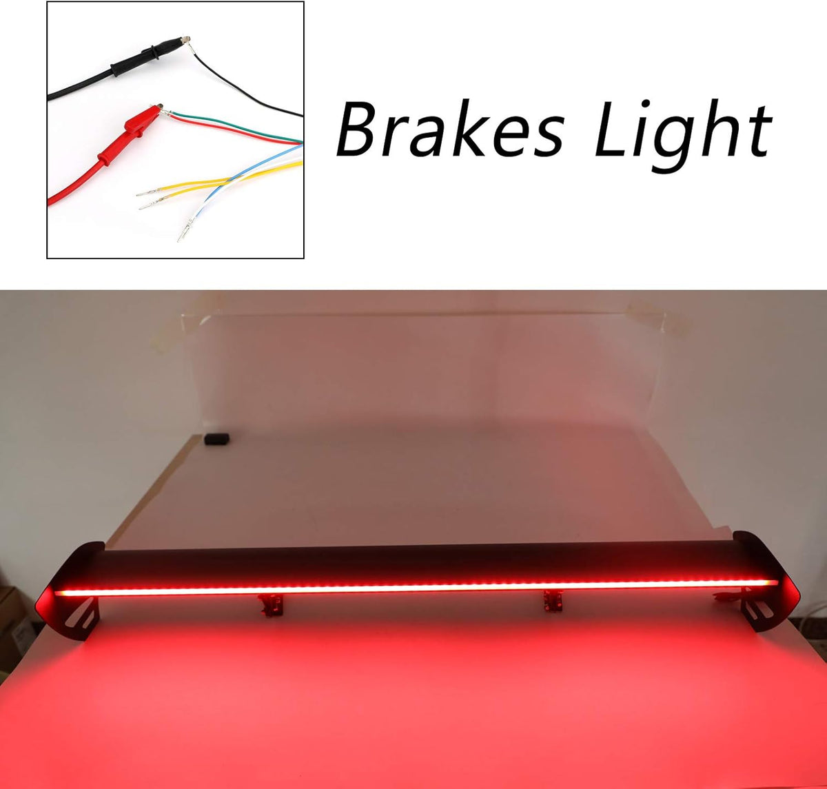 Adjustable Aluminum Rear Trunk Wing Spoiler With LED S523603