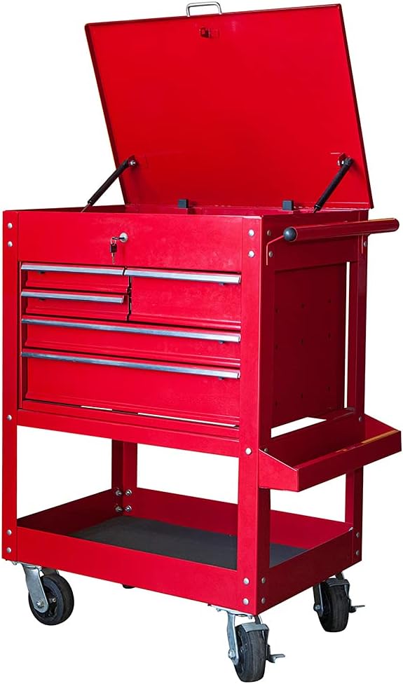 Red 2 Drawer Rolling Tool Chest with Top Work Surface S33674