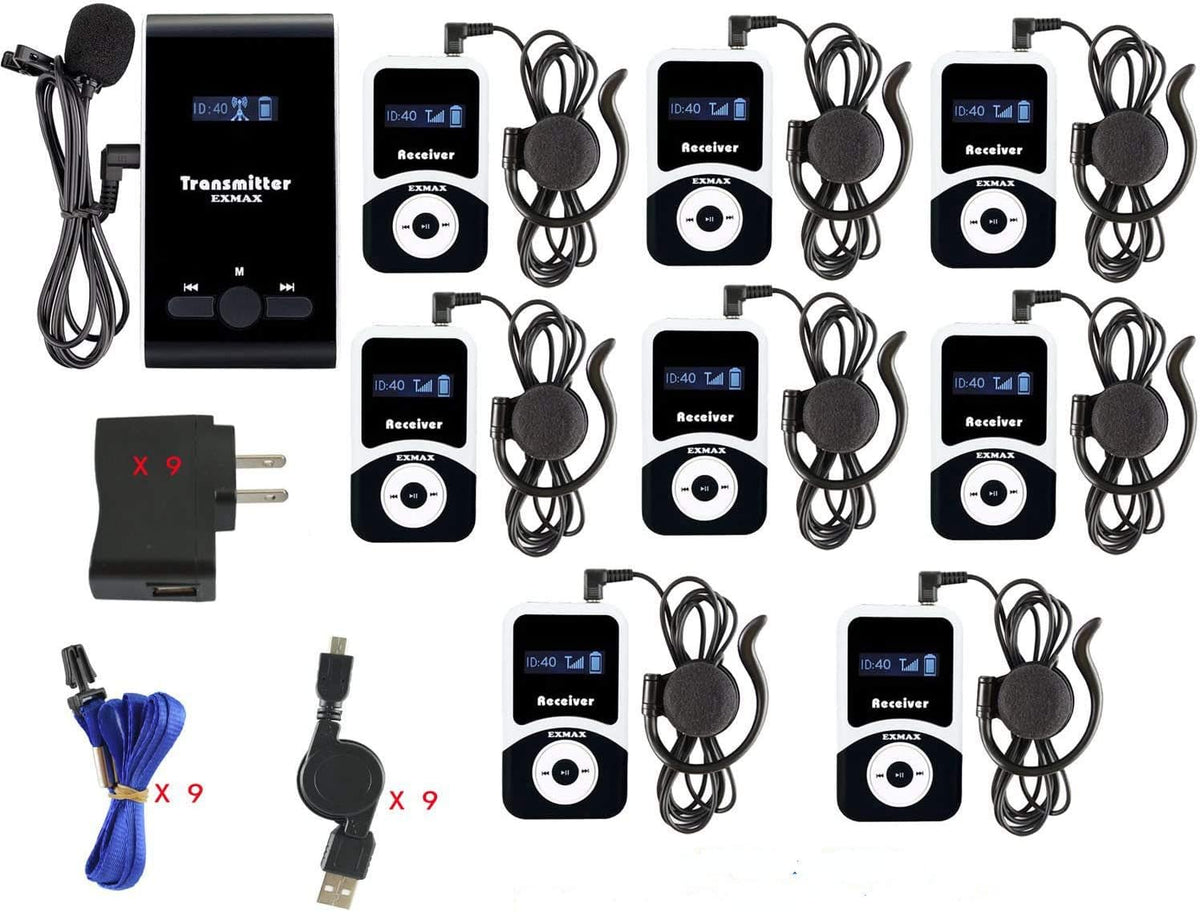 1 Transmitter 8 Receivers Wireless Tour Guide System L9872