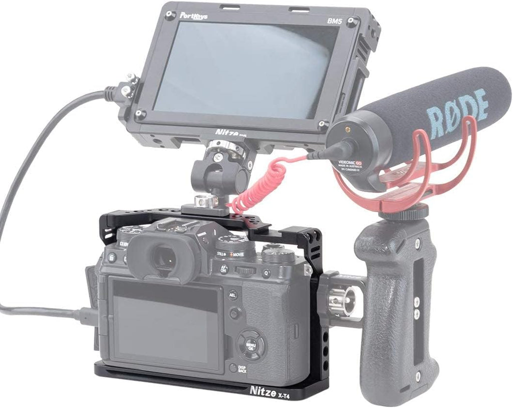 Cage for Fujifilm X-T4 Camera with Arca Swiss QR Plate and NATO Rail, Pack of 2 T505