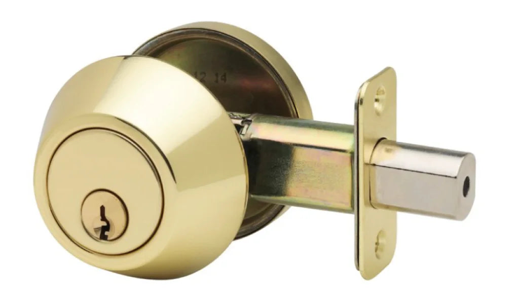Polished Brass Deadbolt and Door Knob Set, Twin Pack S3961