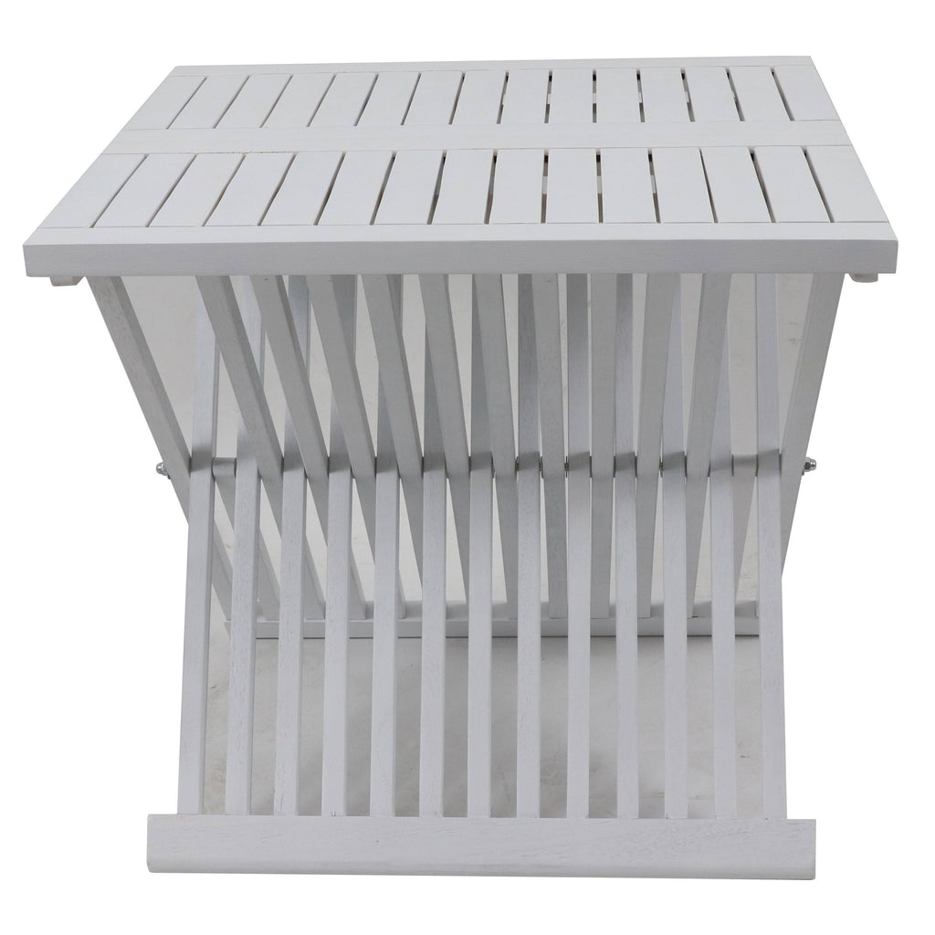 White Acacia Wood Folding Table L1296