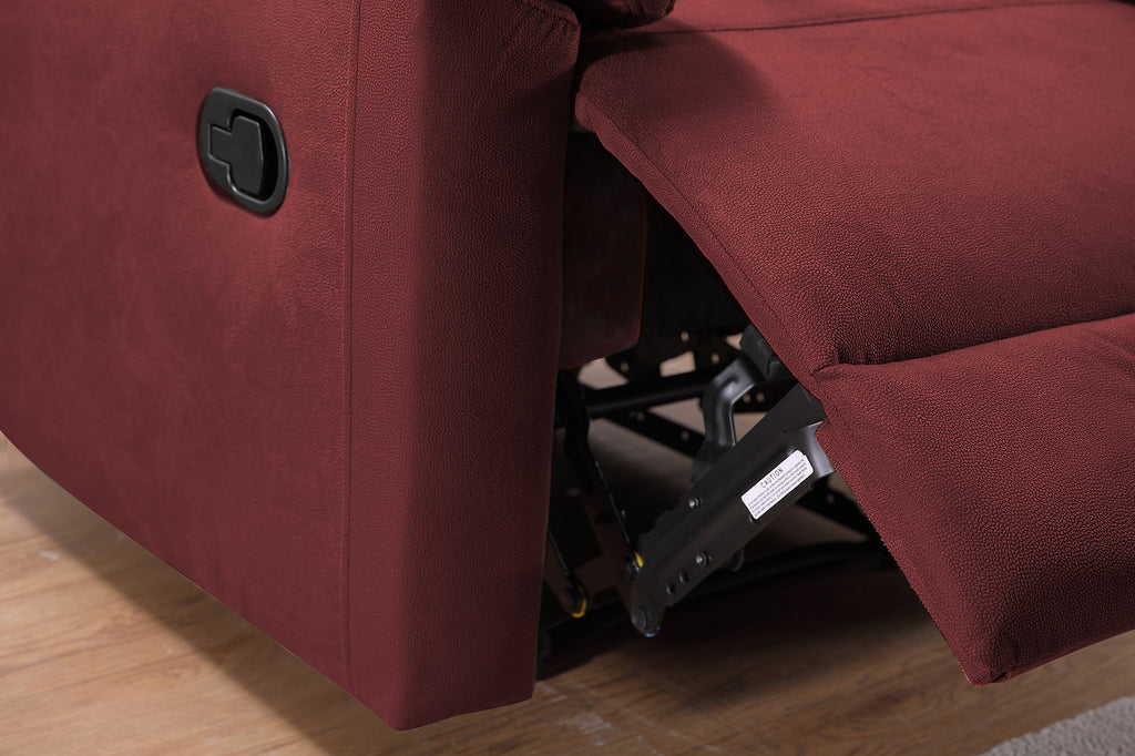 Red Fabric Manual Recliner F5561