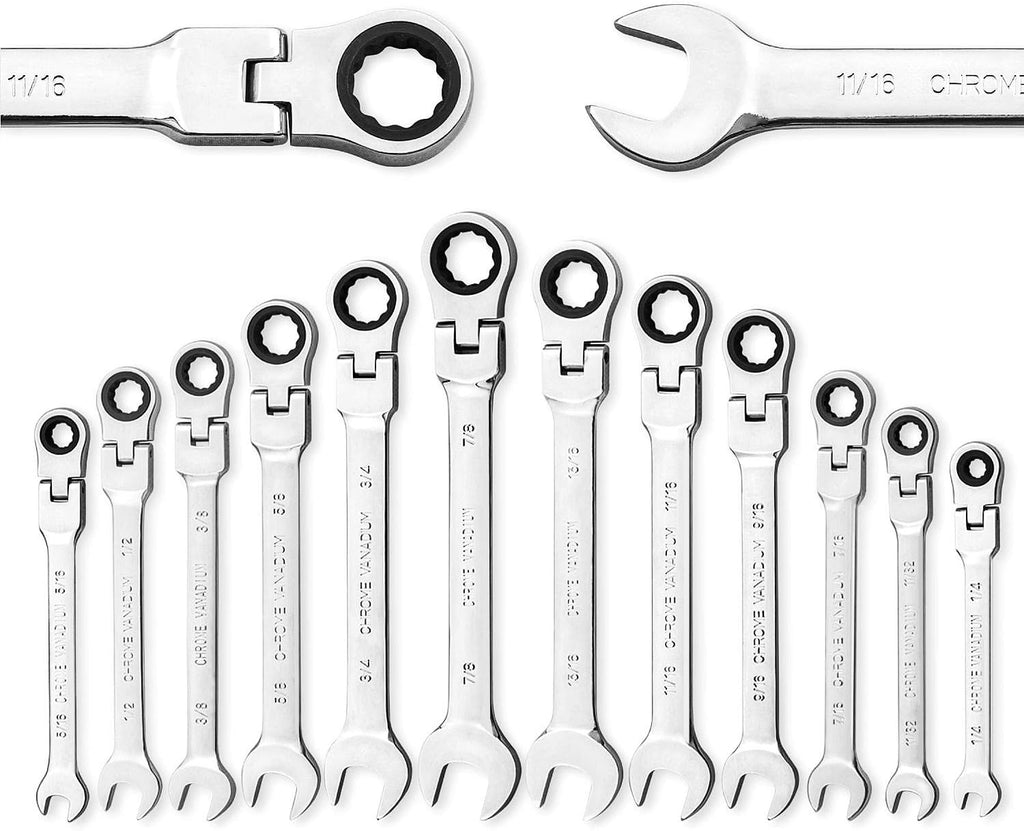 20-Piece SAE & Metric Ratcheting Wrench Set with Canvas Bag E8611