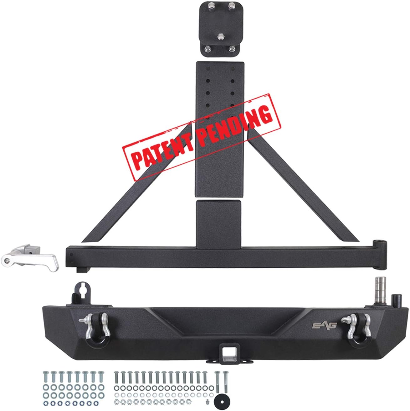 Steel Rear Bumper with Assembled Tire Carrier Black Textured K6521