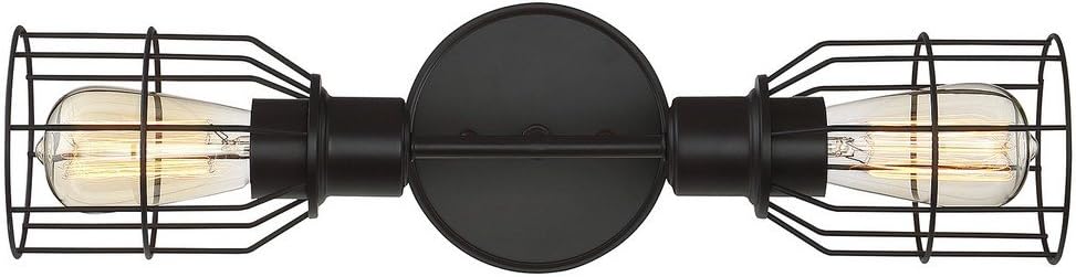 Brushed Nickel 2-Light Wire Cage Wall Sconce Light I5151