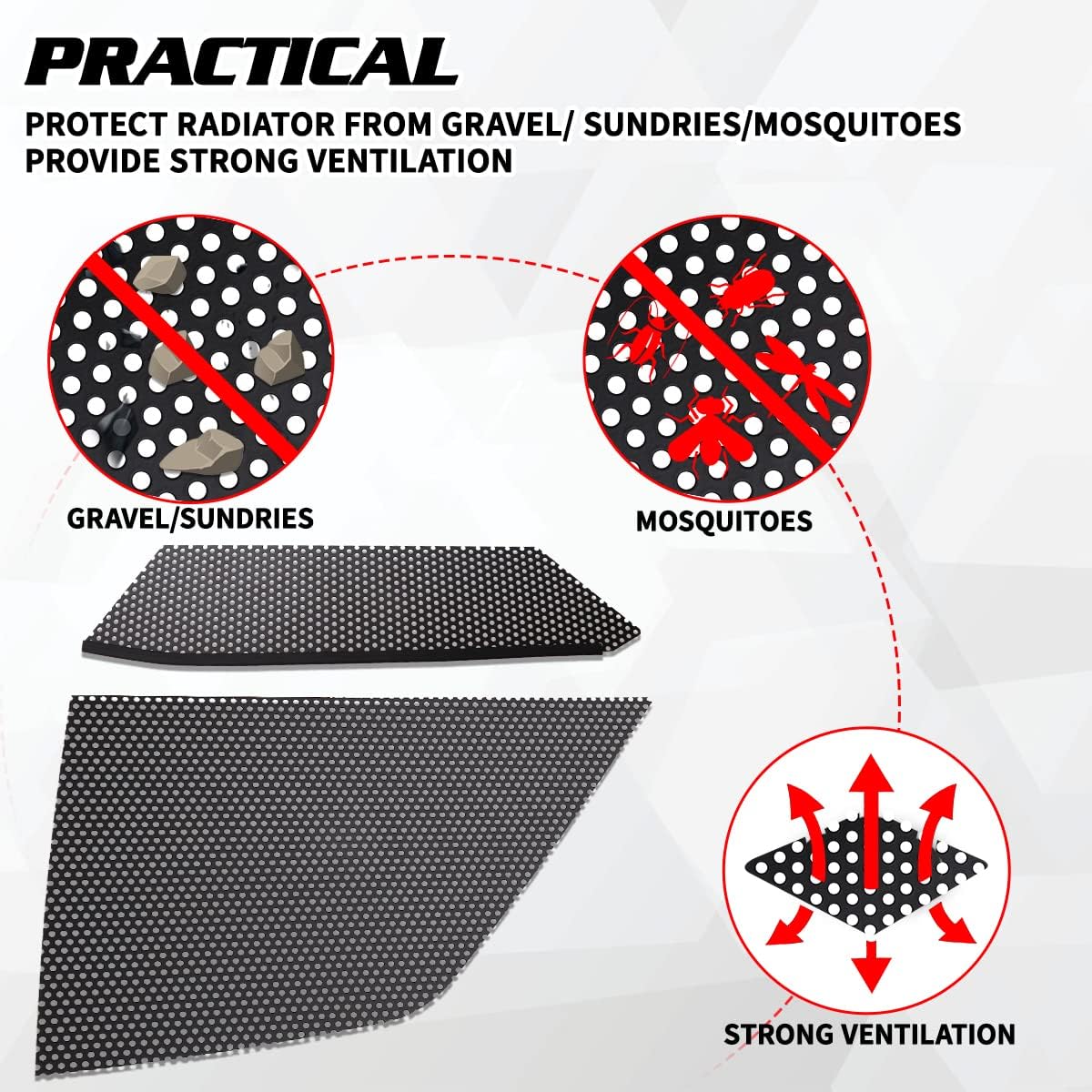 Black Aluminum Car Radiator Grille Vent Set Q886656