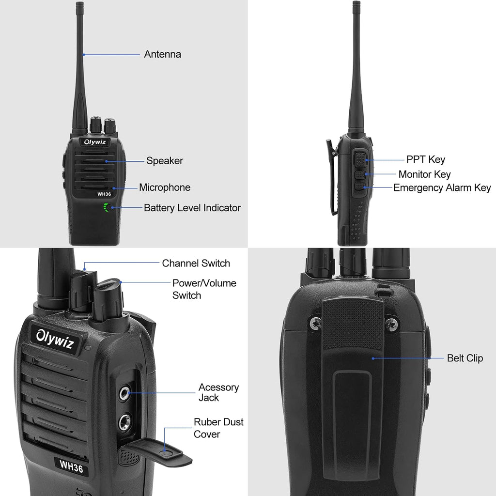 4 Pack Rechargeable Handheld 2 Way Radio A6142
