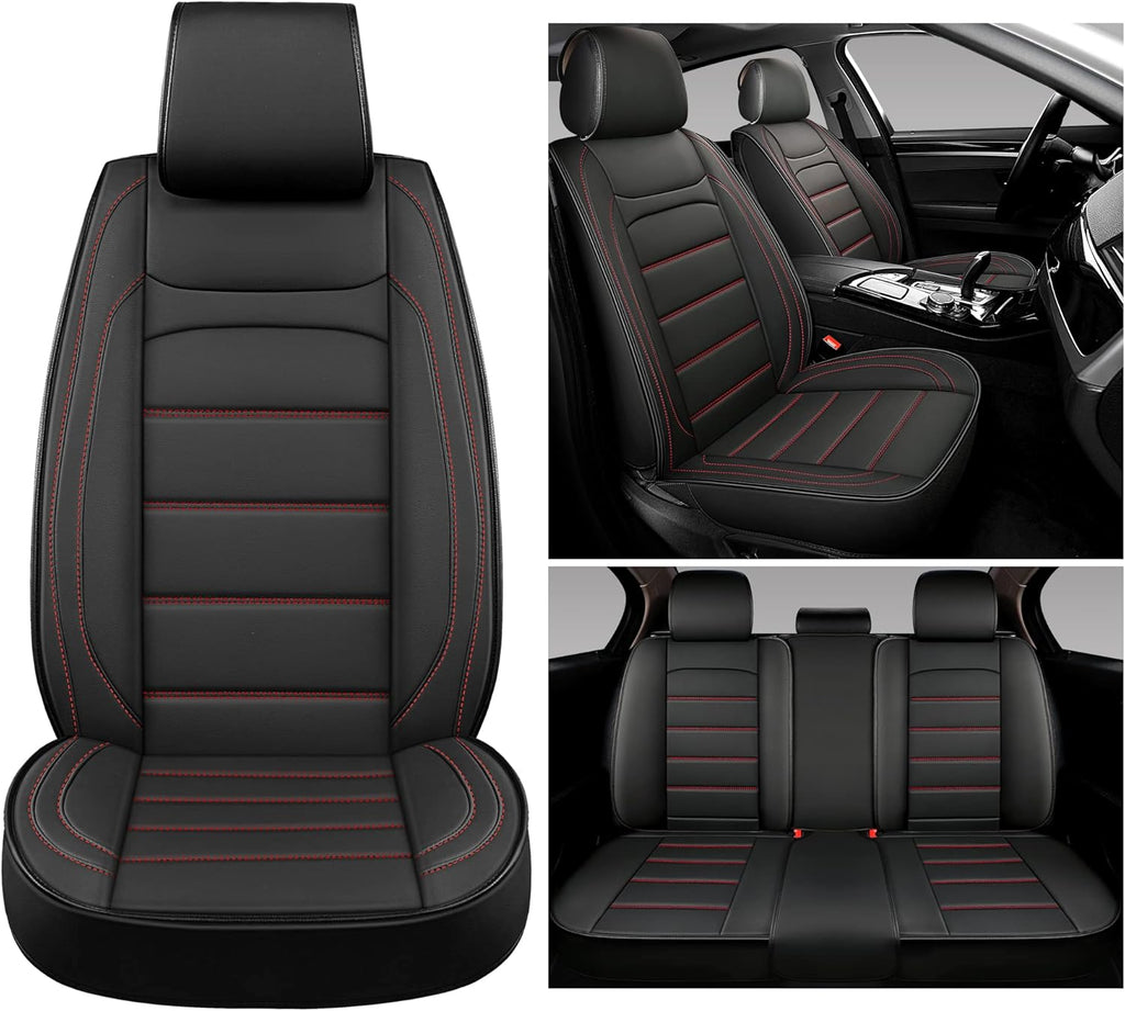 Beige Leather Car Seat Covers 2 PCS Front X8668