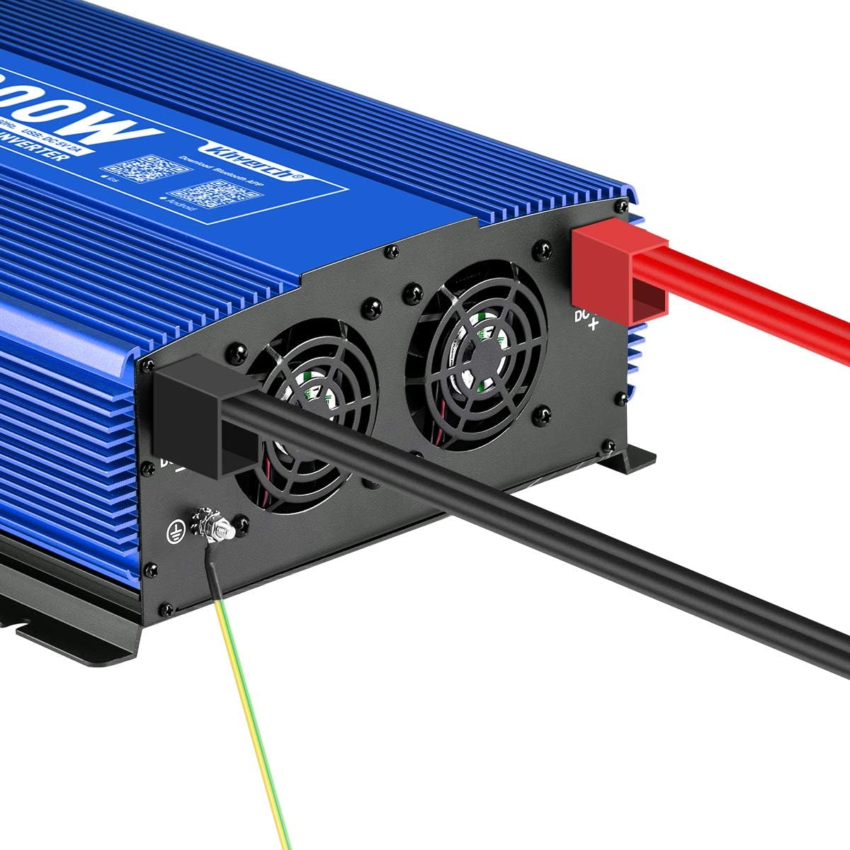3000W Pure Sine Wave Power Inverter 12V DC to 110V AC Car Inverter with Bluetooth 4 AC Outlets 2 USB Ports H215601