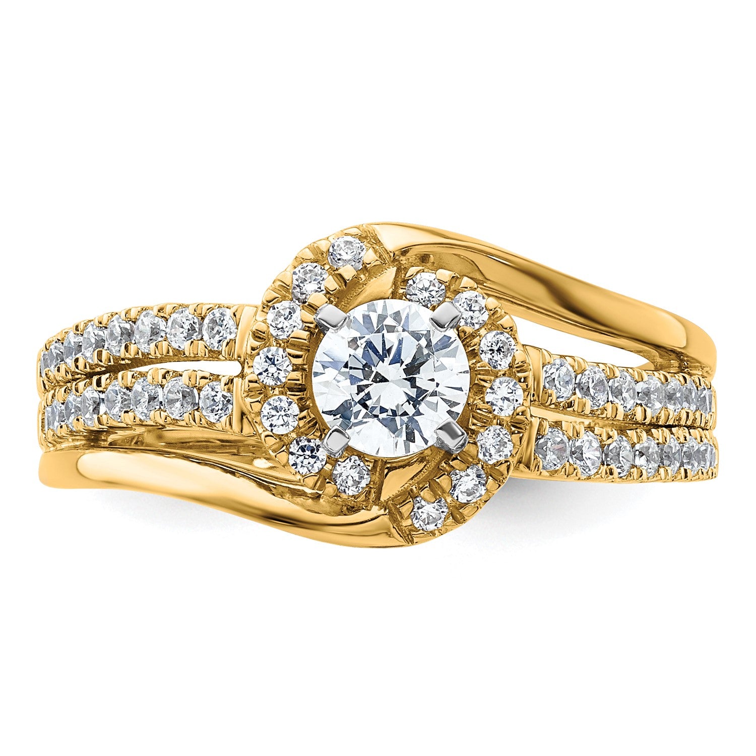 14k Yellow Gold Solitaire Lab Grown Diamond Engagement Ring O14214