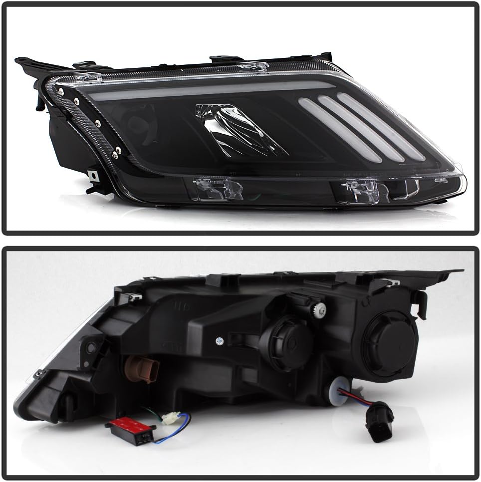 Black LED Projector Headlights Headlamps Left Right W942