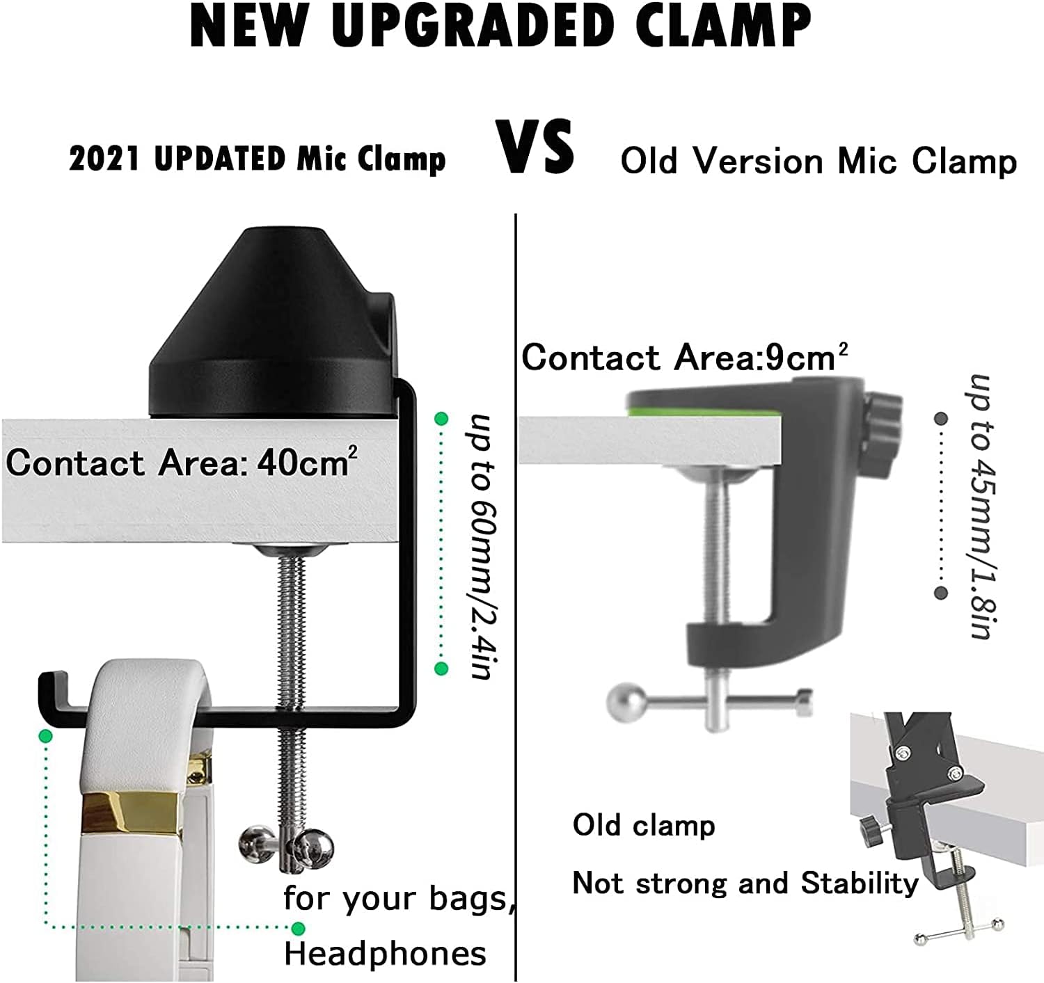 Mic Arm Stand Desk Adjustable Suspension Boom Scissor Arm, Heavy Duty, Pack of 2 Y8865