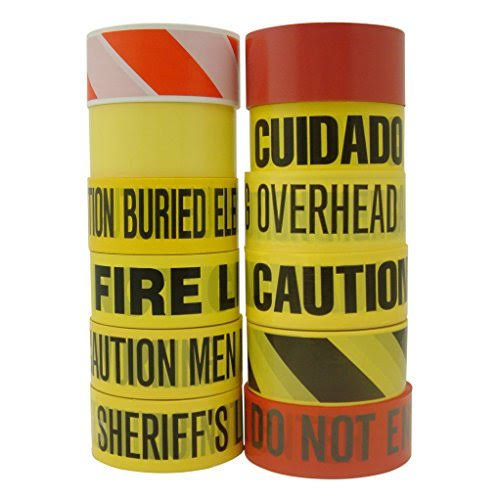 Yellow with Black Barricade Tape 3 in. x 1000 ft. 2 Mil Thick L224
