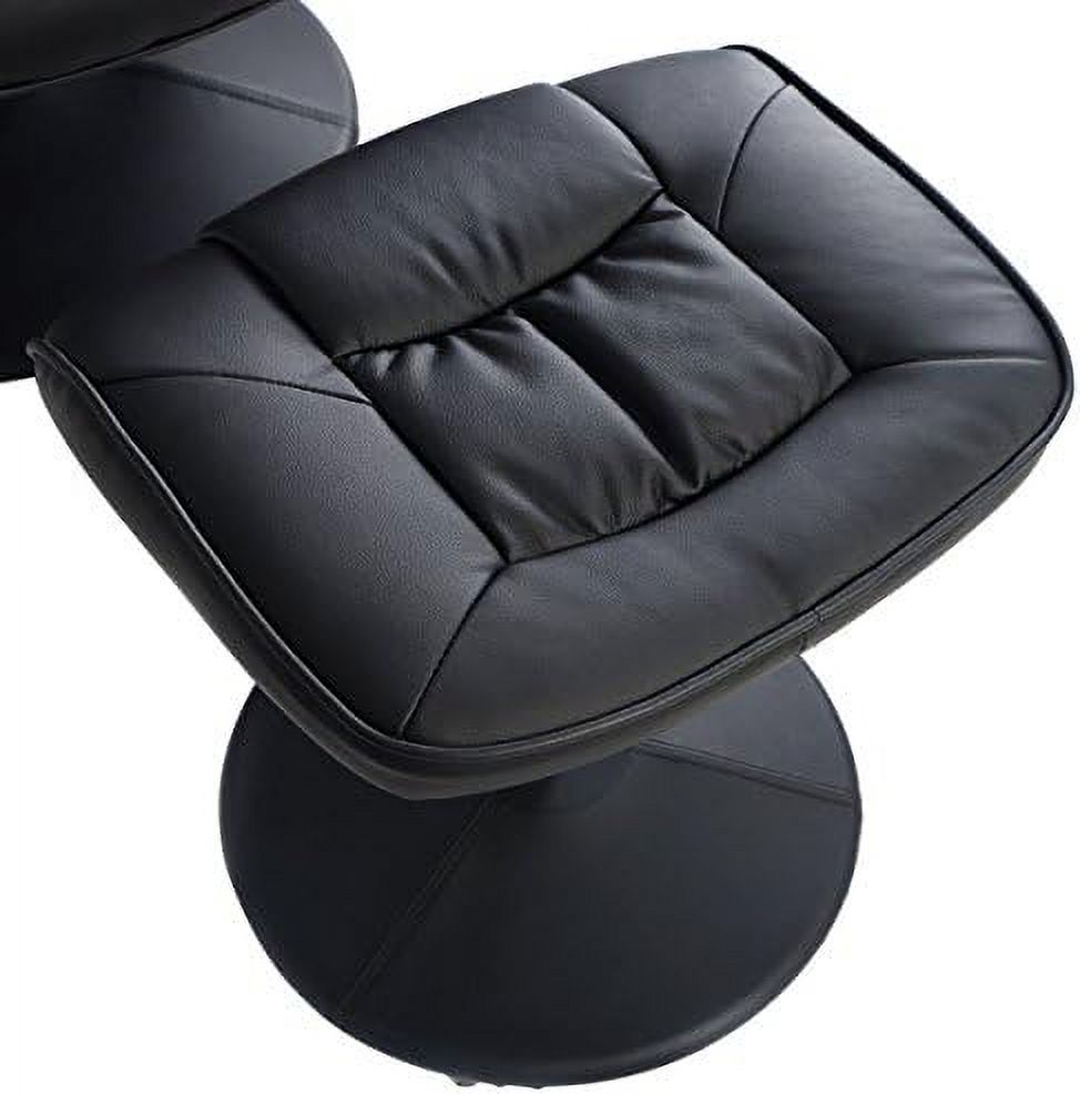Gray PU Leather Recliner Chair with Ottoman B46368
