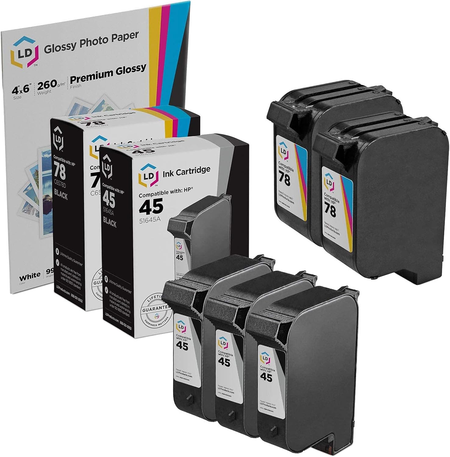 5-Pack Remanufactured Ink Cartridge (3 Black, 2 Color) A8637