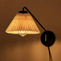 Beige Wall Lamp with Conical Pleat Lampshade M560822
