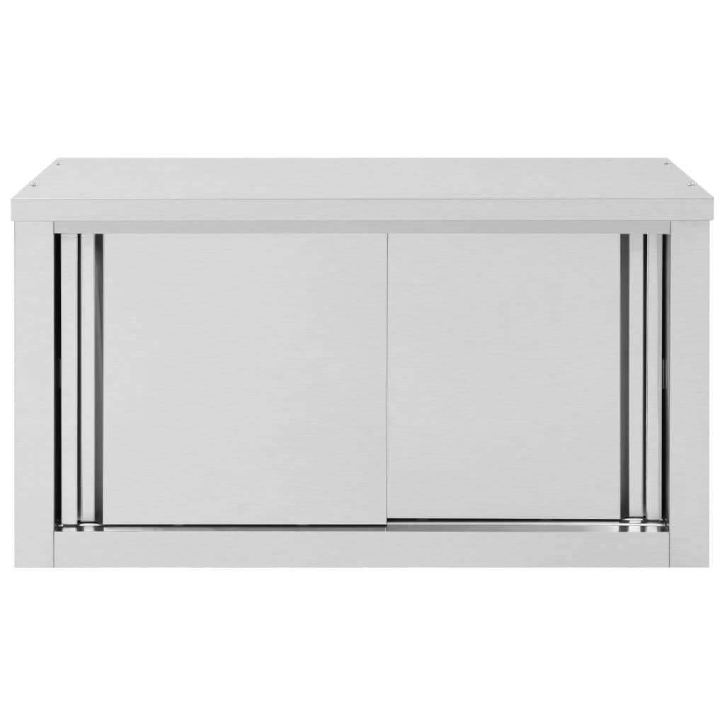 Stainless Steel Kitchen Wall Cabinet with Sliding Doors U439971