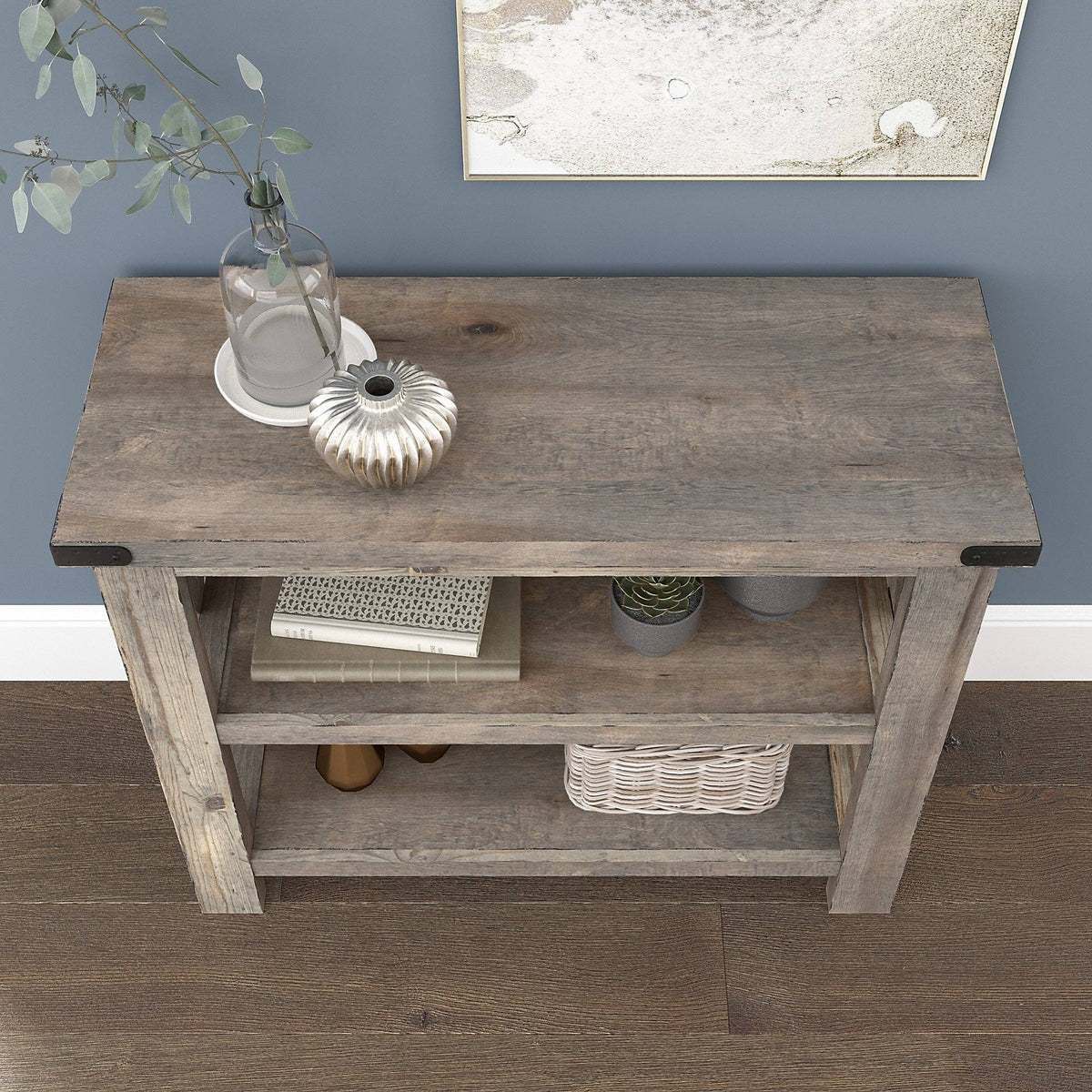 36W Narrow Console Table with Shelves in Lakewood White L8401