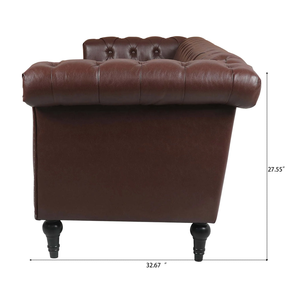 Traditional Square Arm 3 Seater Sofa with Removable Cushion M81731