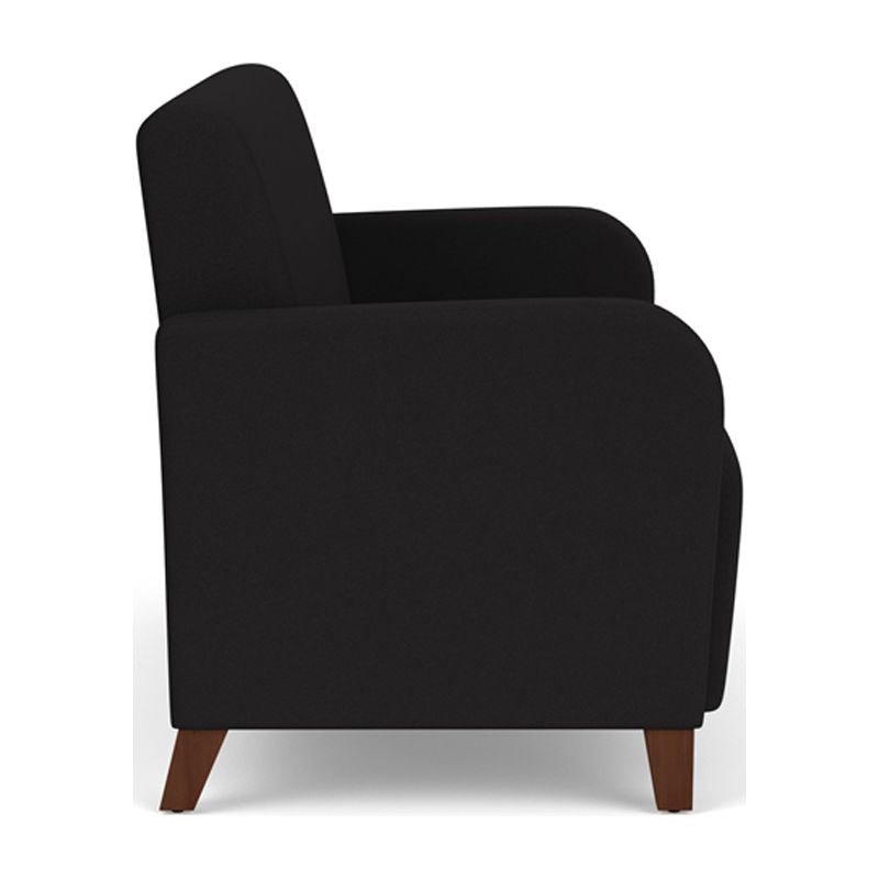 Black Walnut Fabric Lounge Reception Loveseat Y99027