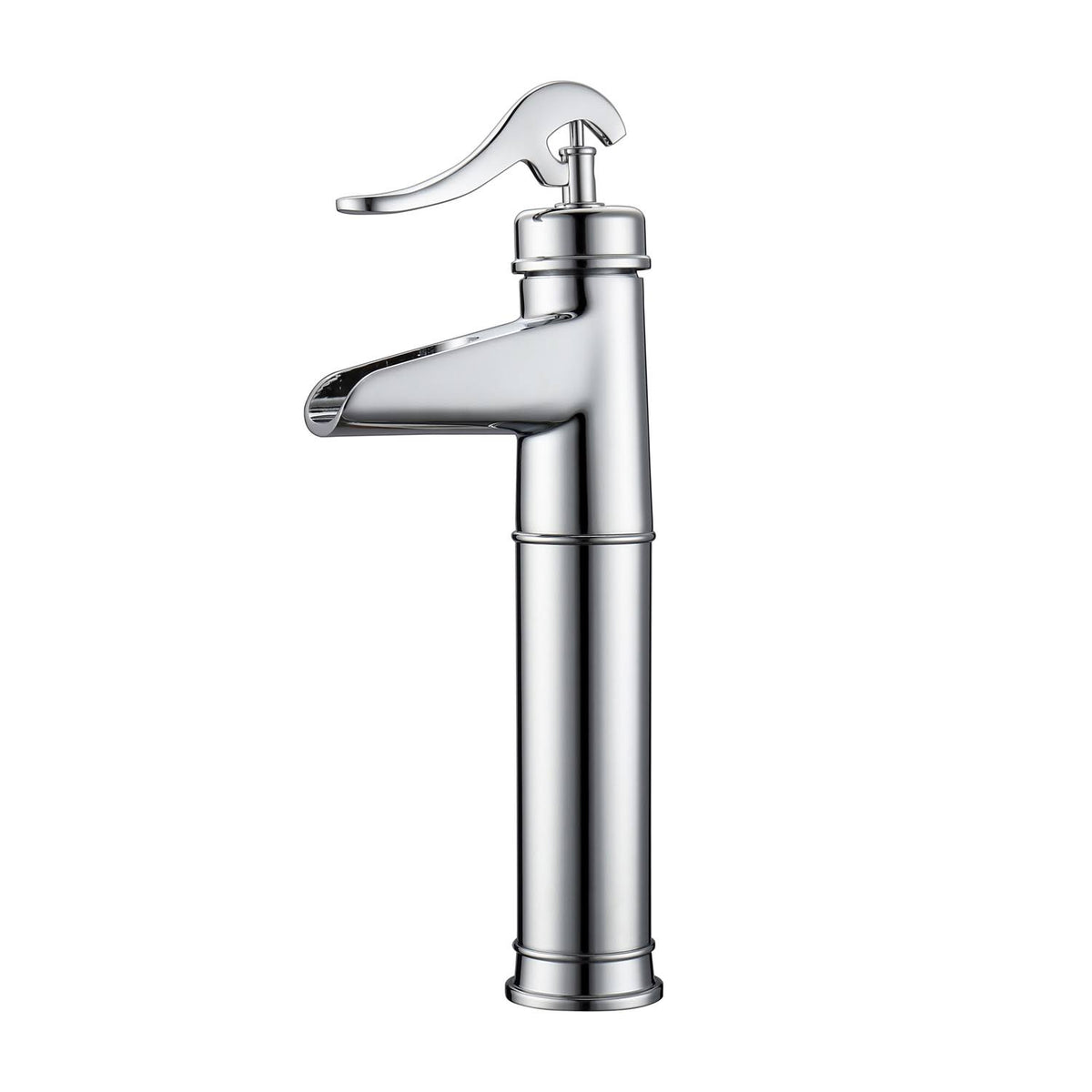 Polished Chrome Single Handle Vessel Faucet with Hoses J658