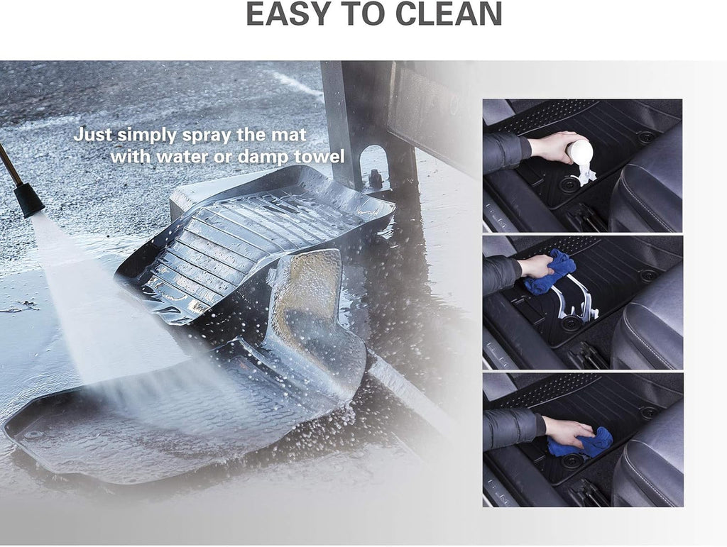 Black Waterproof Heavy Duty Car Floor Mats Full Set Z5996