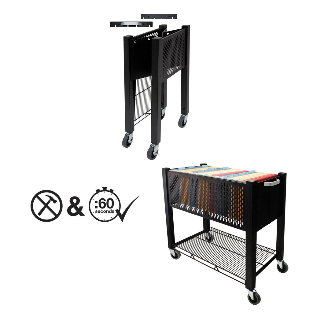 Black Open-Top File Cart P301