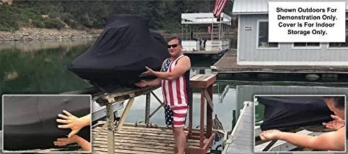 Black Satin Jet Ski Cover with Storage Bag I728