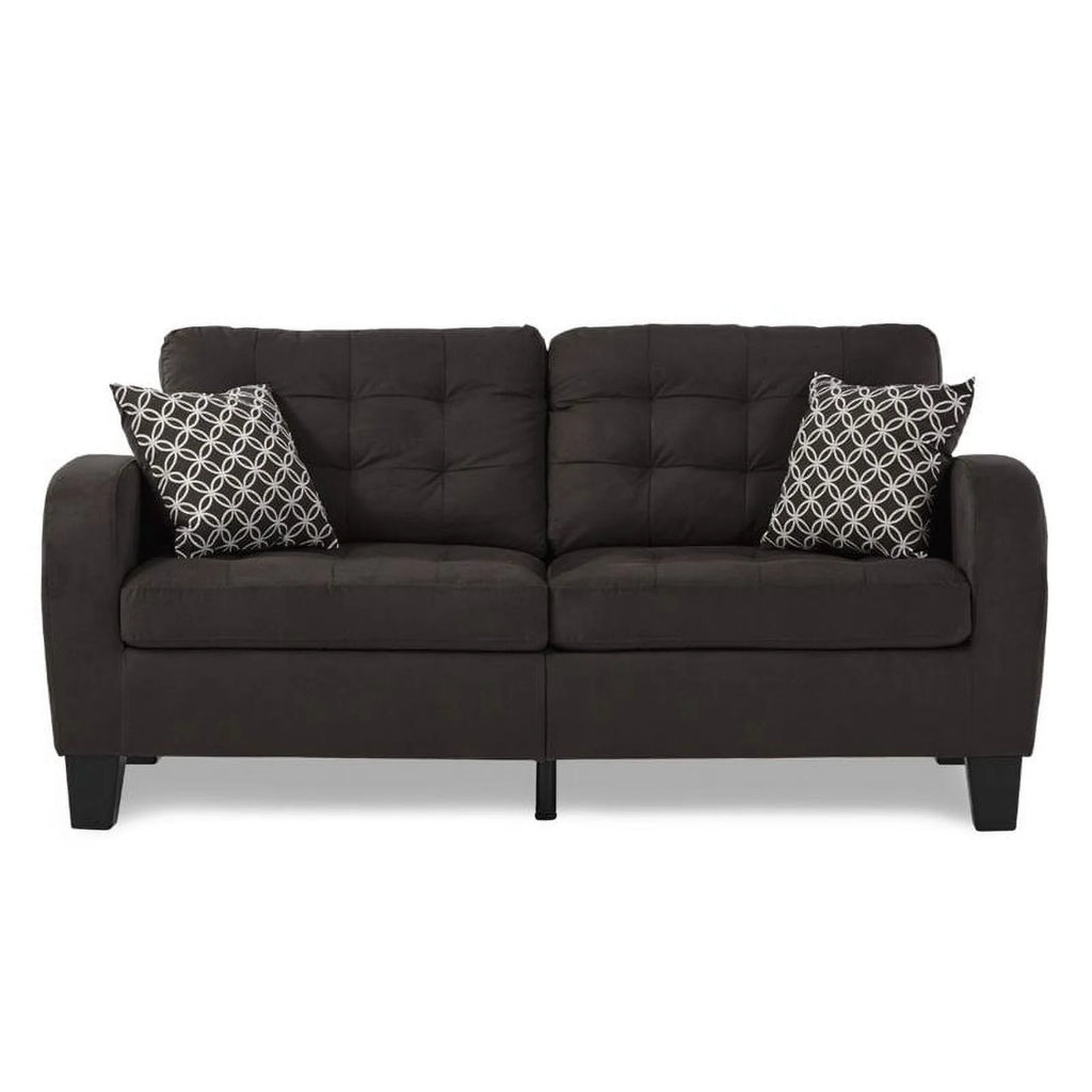 Chocolate Fabric Sofa with 2 Pillows A556031