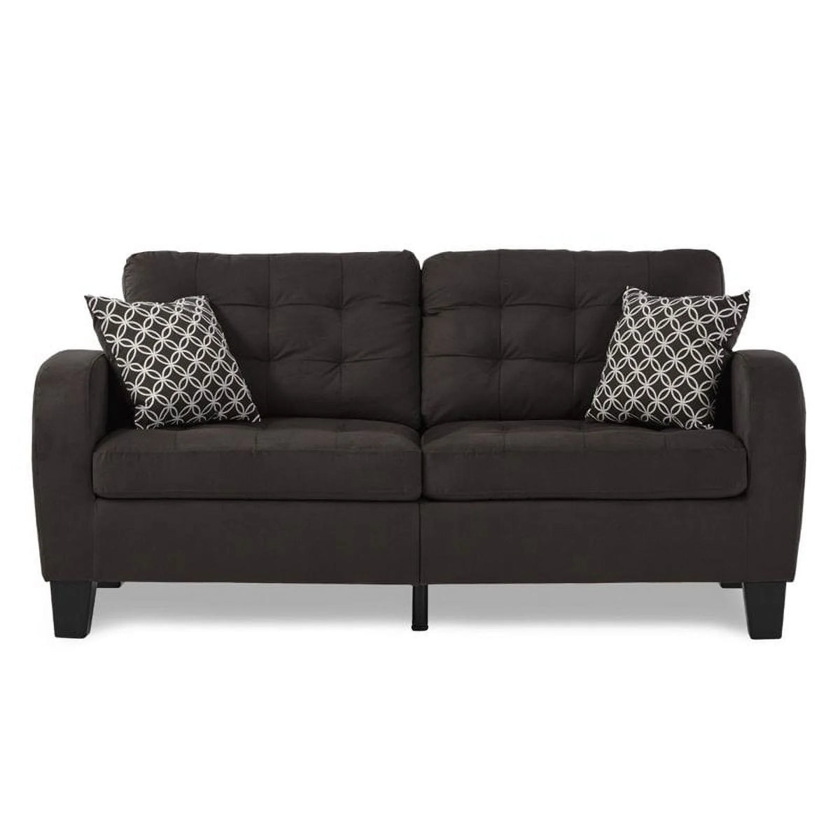Chocolate Fabric Sofa with 2 Pillows A556031