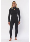 3/2 Back Zip Full Wetsuit Solid Black A309504