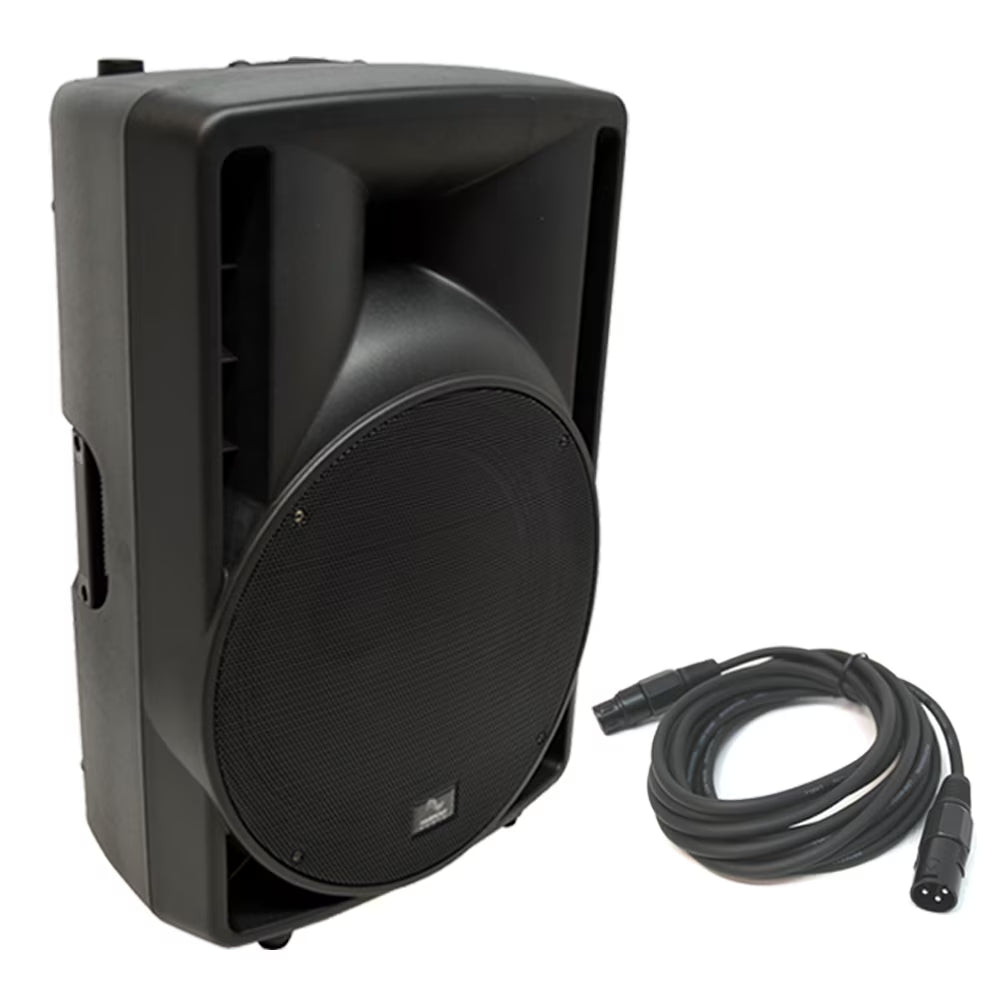 15" Powered 1000W Active PA Speaker with XLR Cable P646