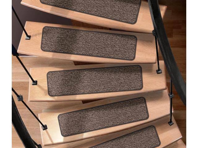Set of 12 Attachable Indoor Carpet Stair Treads - Pebble Gray - 8 in. x 27 in. C49254