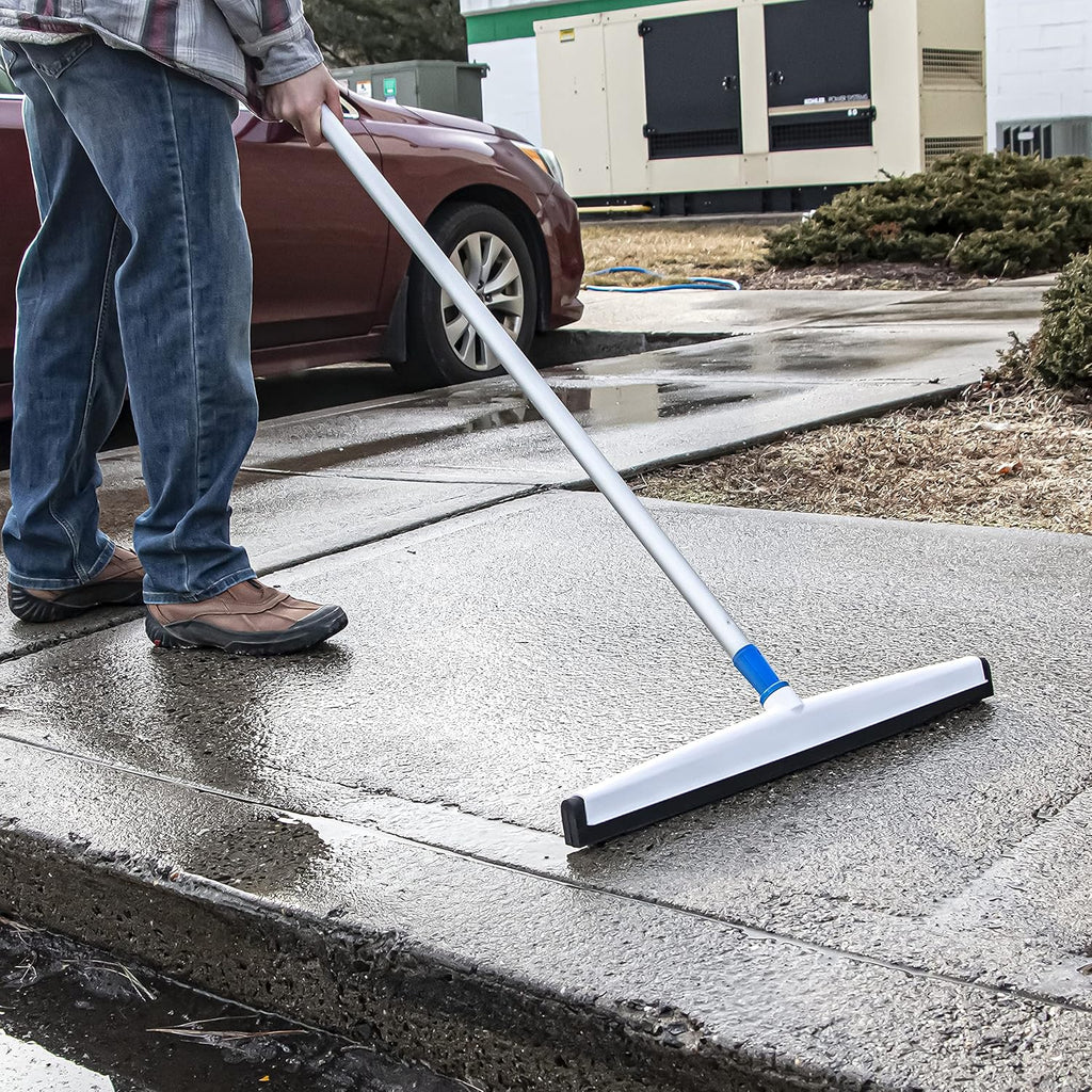 22" Uneven Surface Floor Squeegee with 60" Aluminum Pole, Pack of 2 D736731