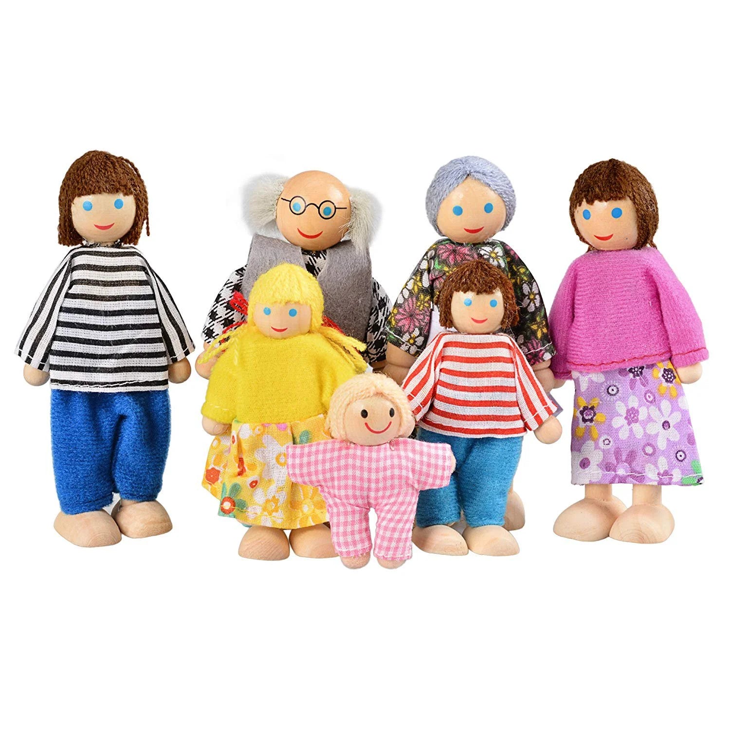Wooden Dolls Playset Set of 7-Piece T38479