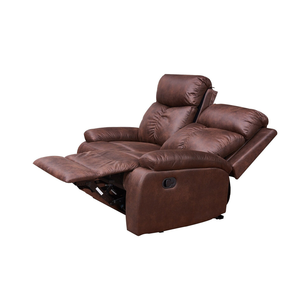 Brown Microfiber 2-Seater Reclining Sofa Set M68185