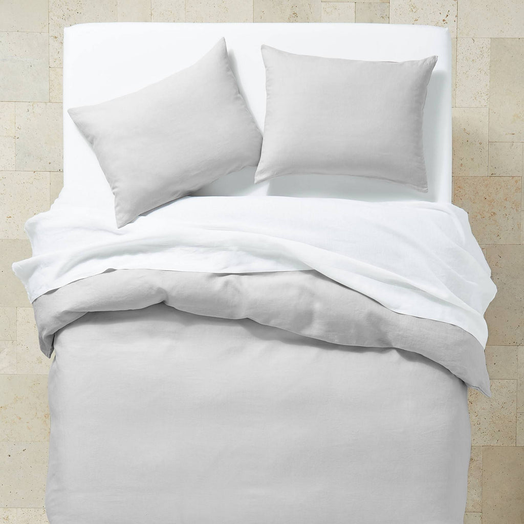 Light Gray Linen Full/Queen Duvet & Sham Set Y1654