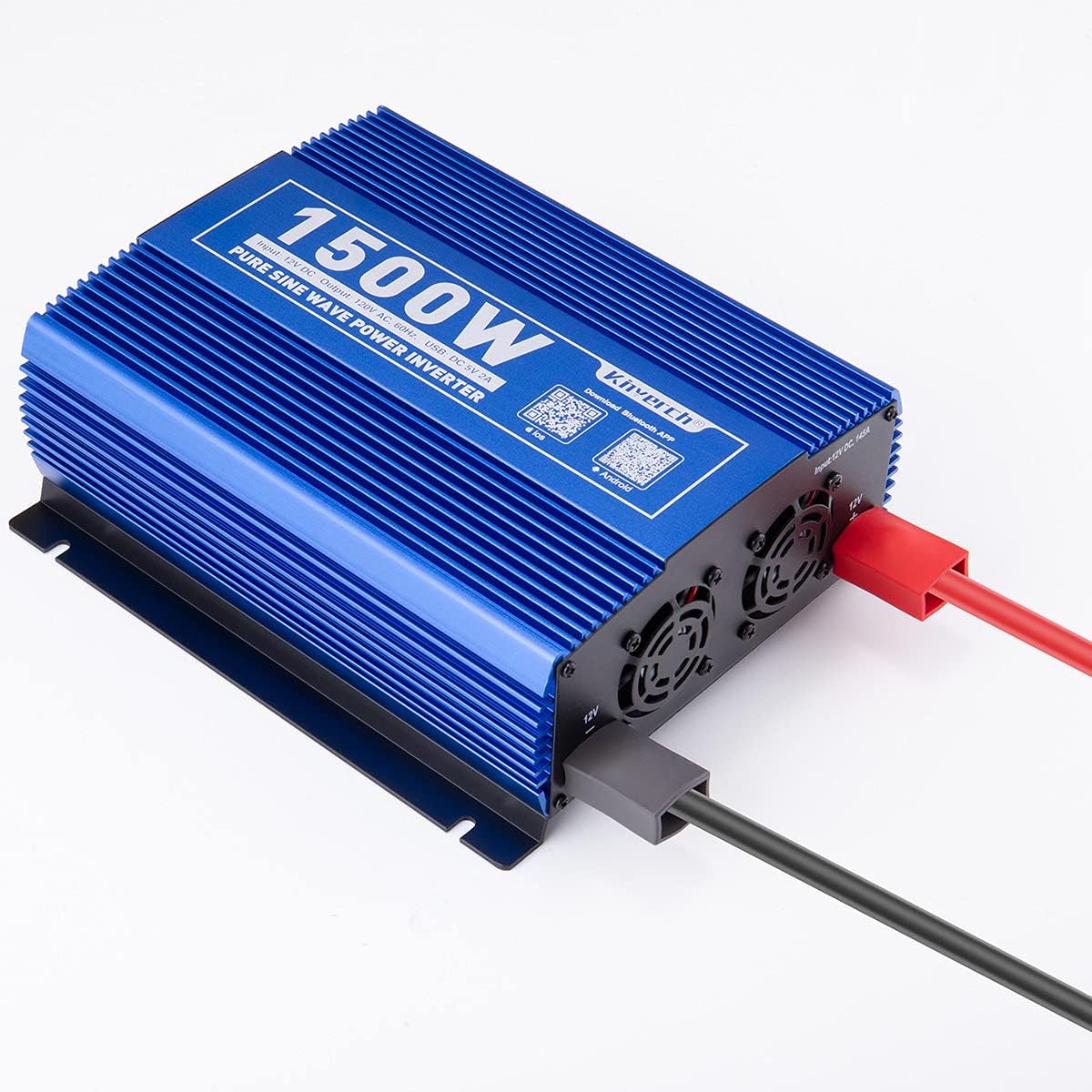 3000W Pure Sine Wave Power Inverter 12V DC to 110V AC Car Inverter with Bluetooth 4 AC Outlets 2 USB Ports H215601