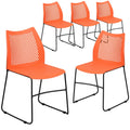 Orange Sled Base Stack Chair with Air-Vent Back H764527