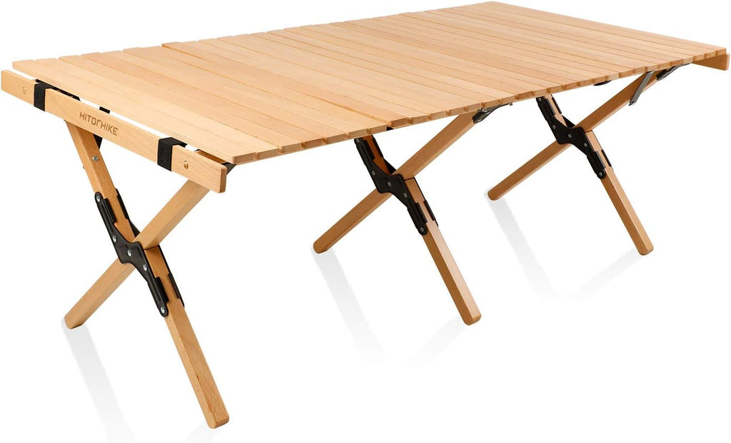 Folding Wood Camping Table (Burlywood, 120CM) W6520