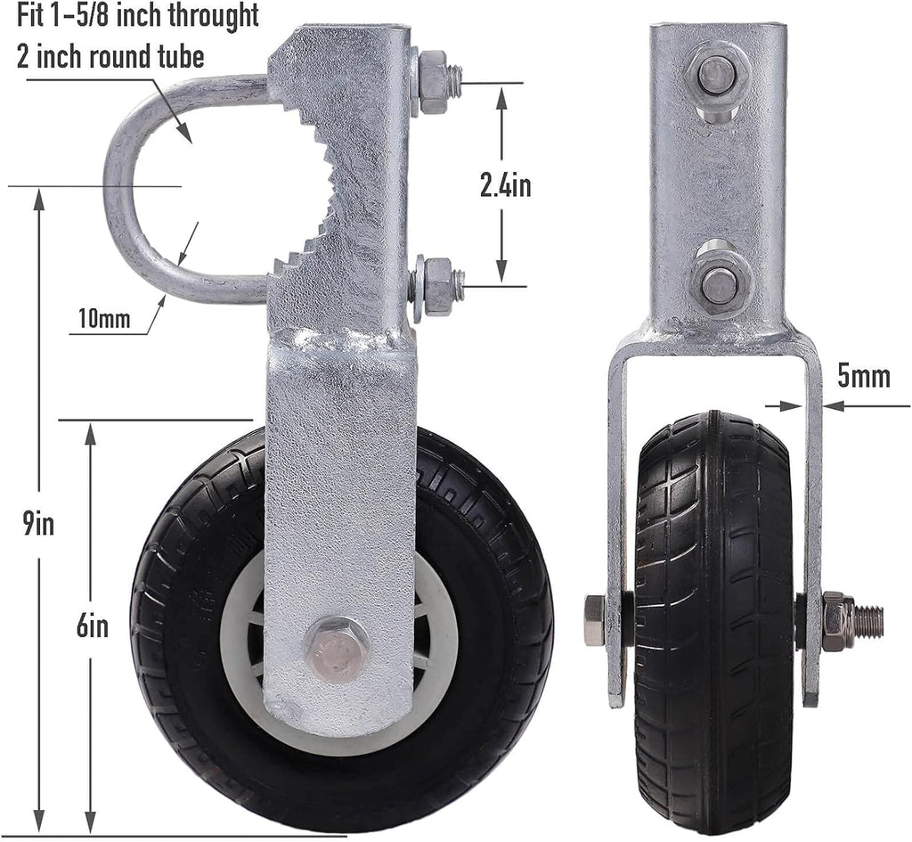 6 Hot Galvanized Heavy Duty Gate Wheels for Metal Tube Swing Gate R653