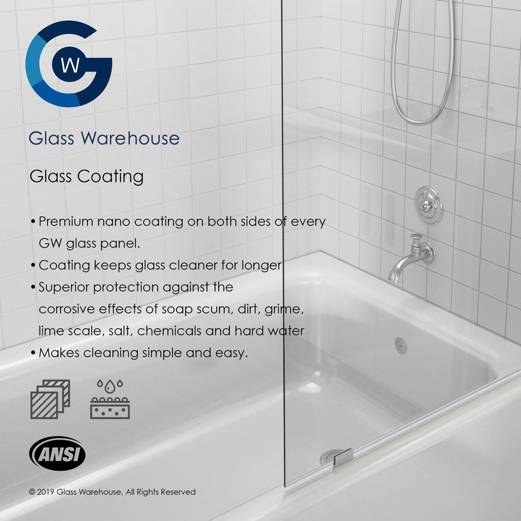 78x22 x 14.5x22 Frameless Shower Door Oil Rubbed Bronze O97556