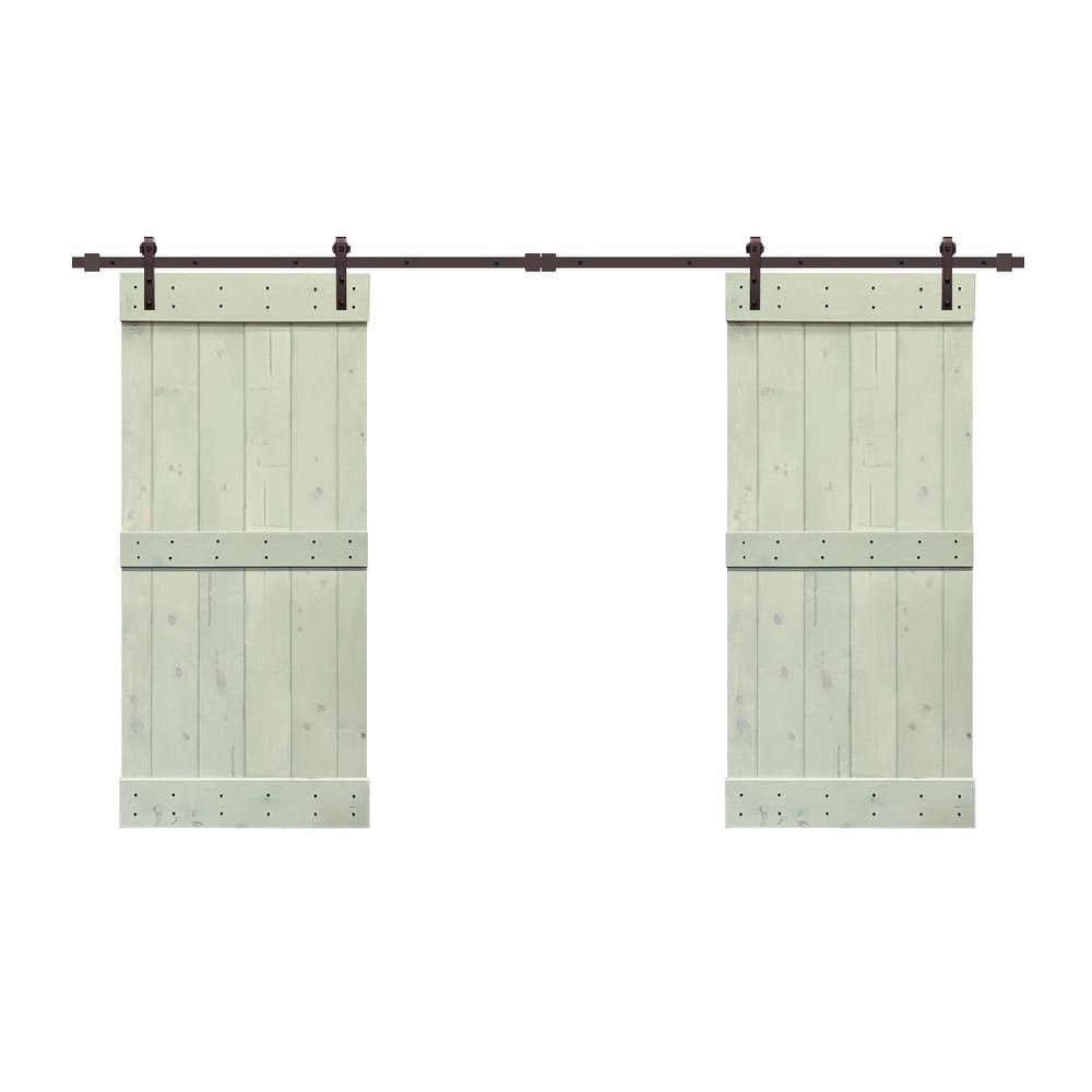 Charcoal Black Double Barn Door with Hardware Kit Z502085