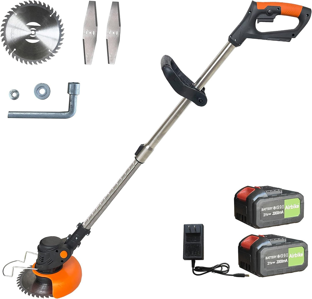 Green Brush Cutter Lawn Tool with 2 Batteries X399