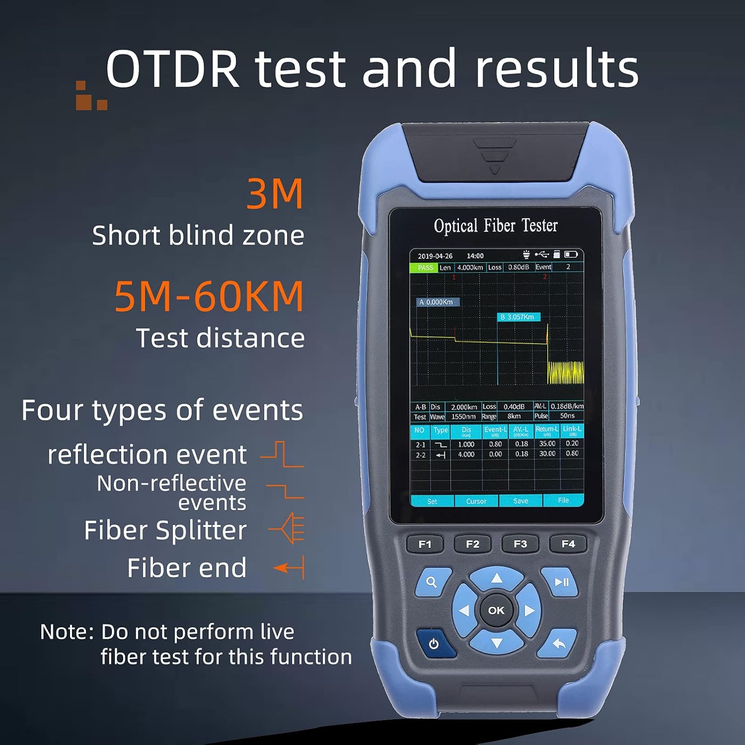 OTDR Fiber Optic Tester 1310/1550nm SM 5m-60Km Pack of 2 S59860