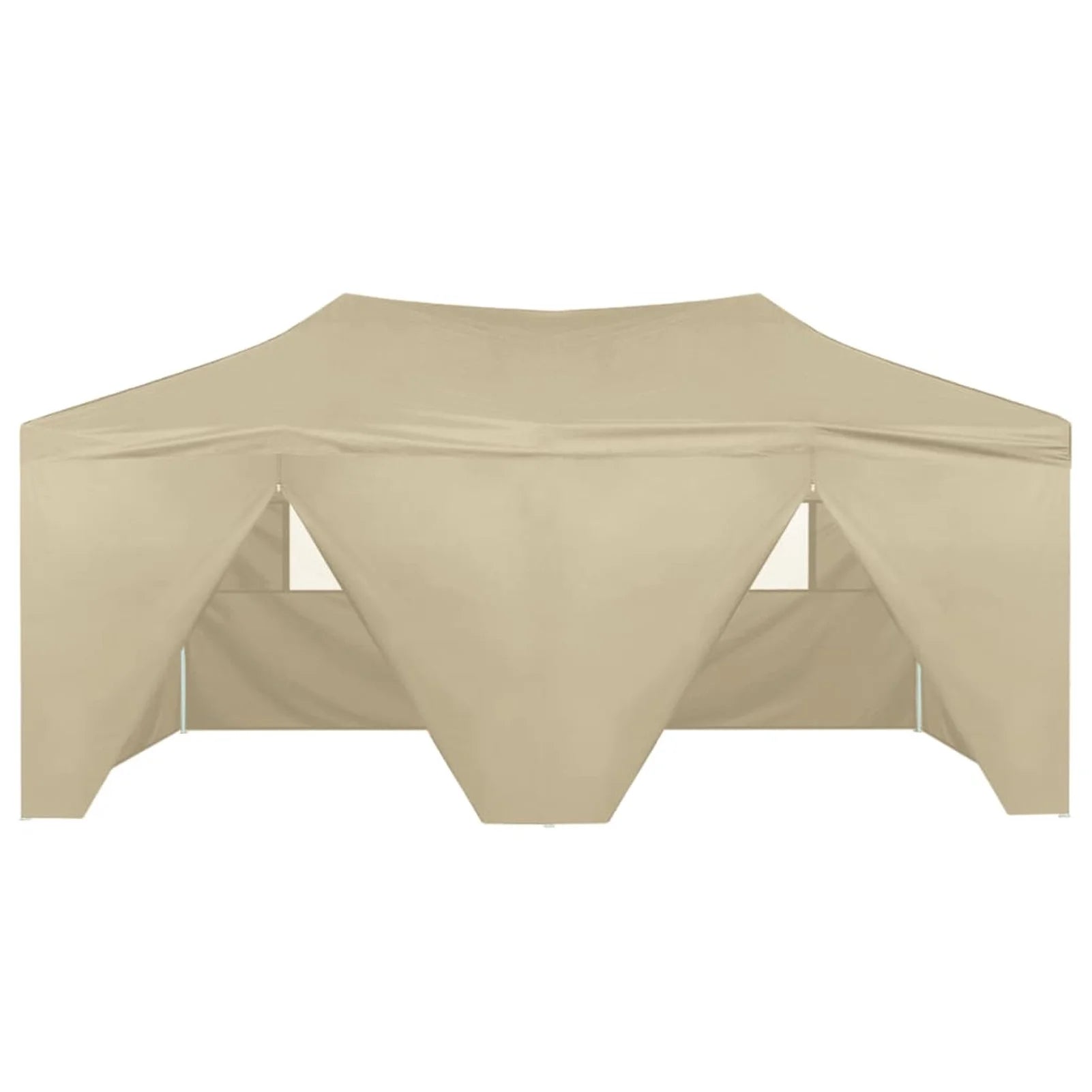 Folding Party Tent with 4 Sidewalls Steel Frame Canopy Shelter Cream 236.2 x 118.1 x 124 Inches O35992