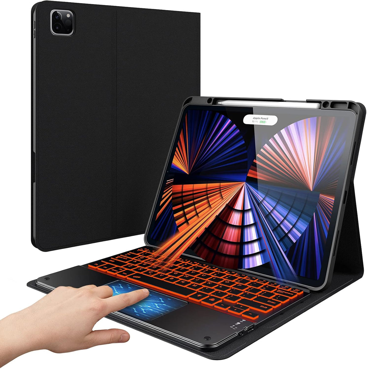 Black Leather Folio Keyboard Case for 12.9-inch iPad Pro N1523